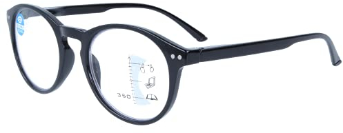 Gleitsichtbrille AIDEN - erweiterte Fertiglesehilfe/Lesebrille | Arbeitsplatzbrille + 2,50 dpt Schwarz