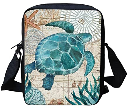 TOADDMOS Sea World Turtle Umhängetaschen für Frauen Reisetasche mit verstellbarem Riemen