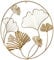 Wandbild Ø40cm Ginkgo Gold Metall Wanddeko Wandhänger Metallbild Dekoration Wandobjekt Deko Bild