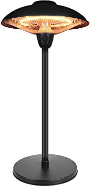 Vaunt Electric Tabletop Black Premium Lantern Style Heater Anti-Tip for Safety