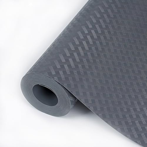 Hersvin Schubladenmatte 30cmx300cm Schrankpapier Schubladeneinlage Eva Wasserfest Nicht Klebende Unterlage Teppich für Küchenschränke (Grau/Gekreuzte Streifen)
