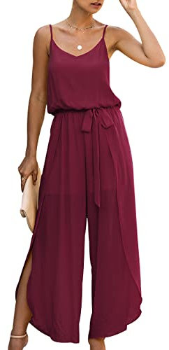 OADOBKICE Kurzarm Damen Jumpsuit Slim Fit Damen Trainingsanzug Baumwoll Trainingsanzug Baggy Trainingsanzug Übergroßer Damen Trainingsanzug Damen Overall Lockerer Sportanzug Leichte Weinrot S