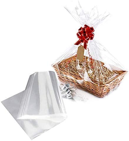 Fogli Cellophane 25 Pezzi, fogli Trasparenti, misura pari a 100 x 130,5 cm, carta per cesti, confezionare piante, per regalo Natale, Pasqua, Feste ed Eventi