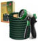 Strapazierfähiger 3 x dehnbarer Gartenschlauch, natürlich, dreilagig, leicht, knickfrei, mit 8-Wege-Zinklegierung, professionelle Wasserspritzdüse, 3 Stück