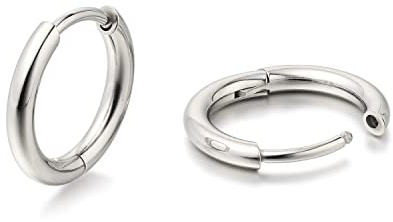 Limerencia Titan Reif-Ohrringe für Damen Herren, G23 Medizinische Hypoallergen Gesundheitsstecker Ohrringe, 8-14MM Titan Creolen für empfindliche Ohren Mode Damenschmuck (14mm, Keine Steine)