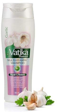 Vatika Naturals Multivitamin Enriched Garlic Shampoo - 400ml | Goodness Of Garlic, Henna & Soybean Oil | For Repairs and Restores Weak Hair