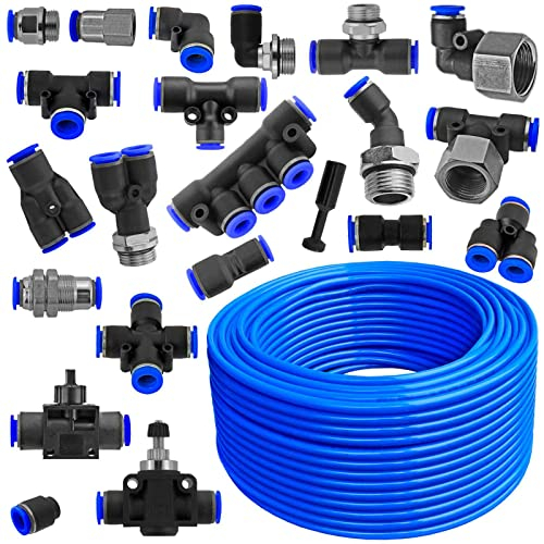 MegaHaustechnik 25 Meter PU Schlauch blau mit 10mm Aussen Durchmesser x Wandstärke 1,75mm x Innen 6,5mm - Polyurethan Pneumatik Druck Öl Benzin Wasser Luft Rohr PUN Kunststoff