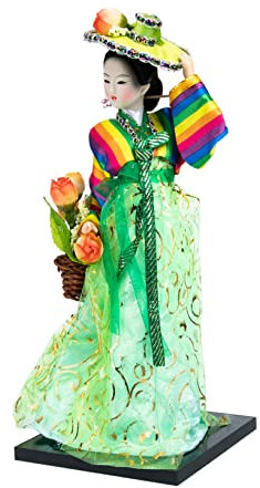 Yardwe Poupée Coréenne Hanbok Décoration De Bureau Poupée De Style Coréen pour Ornement De Table Figurine Artisanale Coréenne Décor De Poupée Traditionnelle