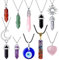 XIANNVXI 10pcs Kristalle Kette Damen Set Halskette Herren Amethyst Steine Evil Eye Mond Sonne Chakra Kette Rosenquarz Heilung Edelsteine Stein Anhänger Ketten Reiki Schmuck Geschenk Mama