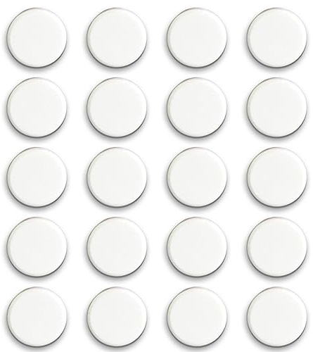 Qualsen 20pcs Mini Cute Fridge Magnets - Small Whiteboard & Locker Magnets for Kids, Kitchen, Office, Classroom (White)