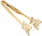 Servierzange Küchenzange 25cm Lange Gold Blumen 304 Edelstahl Gebäckzange Zuckerzange Lebensmittel Kochzange Salatzange Grillzange für Hochzeit Party Bar Büfett Grill Picknick