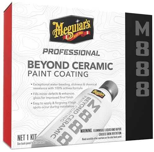 Meguiar's Professional Beyond Ceramic Paint Coating M888 - Multi-Year Ceramic Coating For Cars, Easy to Apply, Fills in Minor Defects with Exceptional Water Beading, Slickness, and Chemical Resistance
