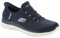 Skechers Femme Summits Classy Night Basket, Navy Mesh/Silver Trim, 37 EU