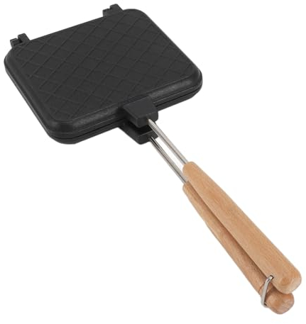 Doppelseitige Bratpfanne – Aluminium-Massivholz-Antihaft-Sandwich-Maker für Gasherde, Induktionsherde