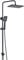 TVTIUO Black Shower Set, Height Adjustable Overhead Shower Kit, Rainfall Shower Kit, Rectangular Overhead