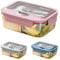 BRYN Bento Lunch Box Micro Ondable, 1400Ml Boite Repas avec 3 Compartiments et Couverts, Boite à Lunch pour Pique-Nique, Travail, Écoles, Camping et Fitness (Rose)