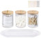 PEAKTOP 3PCS Cotton Pad Holder, Transparent Cotton Bud Holder Acrylic, Cotton Pad Storage Jar with Lid, Round Holder with Pallet for Cosmetics Cotton Swabs Cotton Balls Floss Bathroom Bedroom
