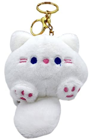 Porte-clés de en peluche, ornement en peluche de chaton - Jouet en peluche sonore de chat,Porte-clés en peluche avec son, Animal, en peluche, pour sac à dos, sac d'école