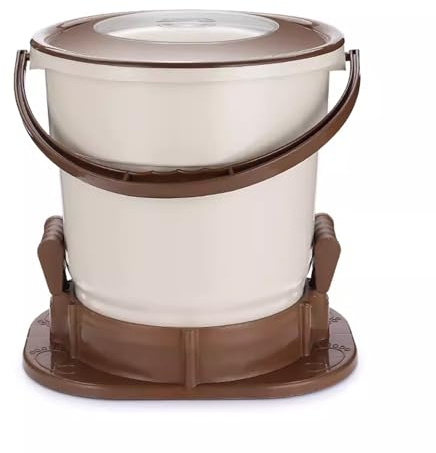 Kleine Wäscheschleuder Mini mit Abnehmbarem Korb Wäscheschleuder Ohne Strom, Manuelle Entwässerungsmaschine, für Camping Dorms Apartments(Brown)