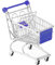 Milageto Mini Einkaufswagen Kinder Schubkarren Spielzeug Supermarkt Handkarren Spielzeug Ornament Zubehör Puppenhaus Dekor Rollenspiel Lebensmittel Spielzeug, Blau