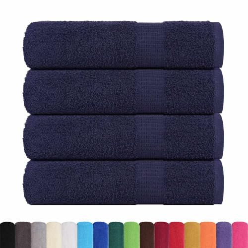 vidaXL Duschtücher FROGN 4 STK. Marineblau 70x140 cm 360 g/m² 100% Baumwolle, Handtuch, Badetuch Set, Hotelhandtuch, Badetuch, Gästetuch, Salon Handtuch