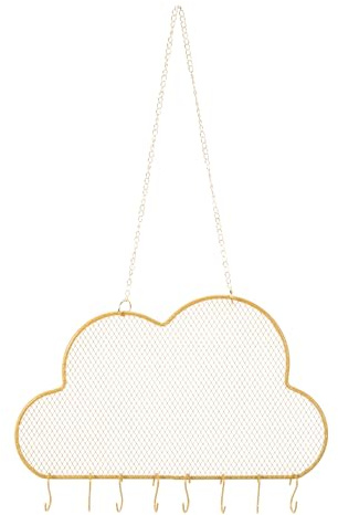 PATIKIL Porte-Boucles D'Oreilles Mural Porte-Collier Suspendu Nuage | 1 Ensemble, Organisateur de Bijoux Mural avec 8 Crochets pour Boucles D'Oreilles Collier Bijoux Décoration Murale