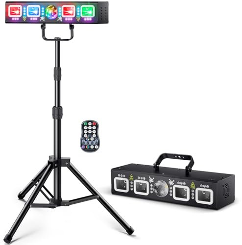 Ehaho Luce da discoteca per feste con 61 treppiede, controllata dalla musica, DJ discoteca, con DMX 512, stroboscopio, effetti di luce, luce per feste, feste di compleanno