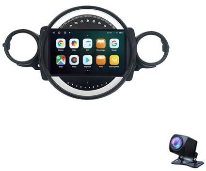 Android 13 2 DIN Radio 9 Pollice Schermo touch per auto per BMW Mini Cooper R56 R60 R51 2006-2014 con Telecamera Posteriore/Wireless Carplay/BT/FM/navigazione GPS Controllo al volante(2+64G)