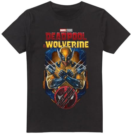 Marvel Unisex Marvel Deadpool & Wolverine Wolverine Torn Frame Unisex T Shirt, Black T-Shirt