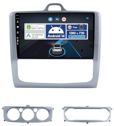 BXLIYER Android 14 IPS Autoradio Para Ford Focus Exi MT 2 3 Mk2/Mk3 2004-2011 Navigation GPS Radio - 2G+32G - Inalámbrica CarPlay Android Auto - DAB Wlan Volante DSP - Cámara trasera - 9 Pulgada 2 Din