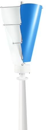 500W Windturbinen Generator, 24V 2-Klinge Vertikale Windgenerator Wendel Windkraftanlage, IP67 Elektromagnetismus Windkraftanlage Komplettset mit Controller für Boote Pavillons Kabinen