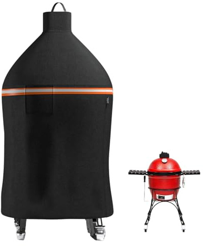EVRBUL Außenaufsatz für Holzkohlegrill, Strapazierfähige 420D-BBQ-Schutzabdeckung Kompatibel mit Dem 18-Zoll (45.7cm) Kamado Joe Classic-Keramikholzkohlegrill & Große Big Green Egg