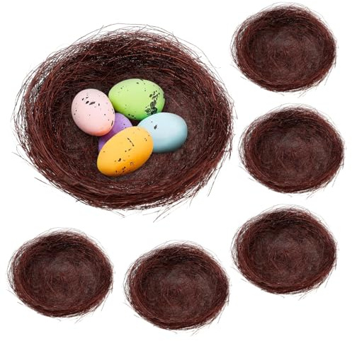 ORFOFE 10 pièces Nid Oiseau Artificiel Paille Tissé Main Lot de Nids Rustiques pour Décoration de Table Décoration Miniature pour Pâques