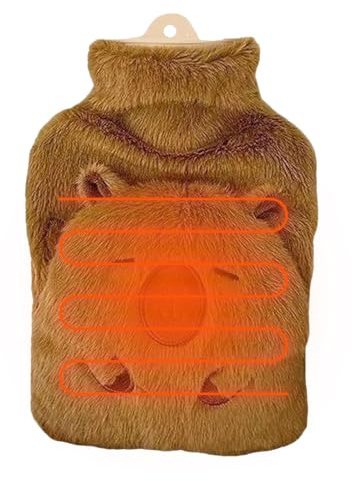 Warme Wasserflasche, 1000 ml, Capybara-Form, Warmwasser-Bettwärmer, für Camping, Reisen, Schulter, Beine, Nacken, Hand, Kinder, Damen, Herren