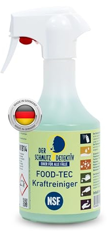 Der Schmutzdetektiv® FOOD-TEC Kraftreiniger NSF A1 Flasche 500 ml | Lebensmittelechter Küchenreiniger, Höchste Hygiene in der Lebensmittelproduktion, Fettlöser Gastronomie, Made in Germany