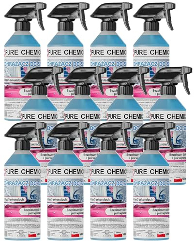 CHOSA Scheibenenteiser Spray Auto Set 12 x 0,5L | Eisfrei Spray für Autoscheiben, Anti Eis & Frost Spray mit Sprühkopf, Schnellwirkender Enteiser für klare Sicht