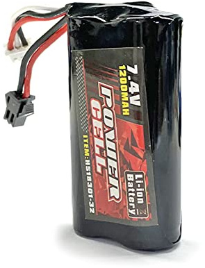 OSNIYAW Batterie rechargeable améliorée 7,4 V 1200 mAh haute capacité modifiée pour voiture à échelle réduite accessoires de rechange et chargeur