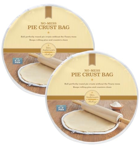 Mrs. Anderson's Baking Easy No-Mess Pie Crust Maker Bag, Rolls 11-Inch Crust for 8 to 9-Inch Pies, Set of 2