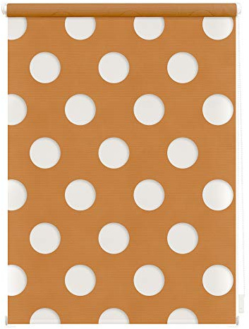 Lichtblick Doppelrollo Klemmfix ohne Bohren, Kreis, Blickdicht, Klemmträger-Montage, Sichtschutz, Wandmongtage, Deckenmontage, für Fenster Orange, 45 cm x 150 cm (B x L)