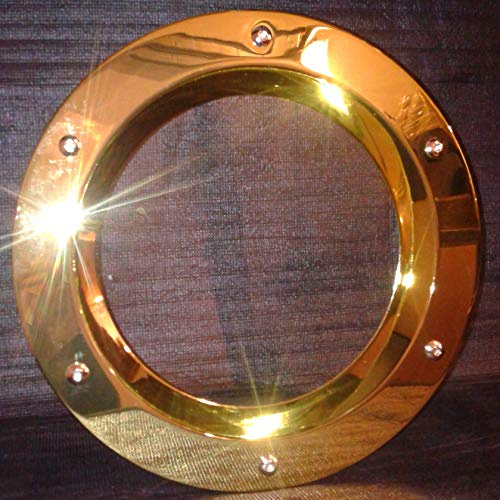 Porthole for Interior Doors 350mm, Golden Color, Glass Transparent