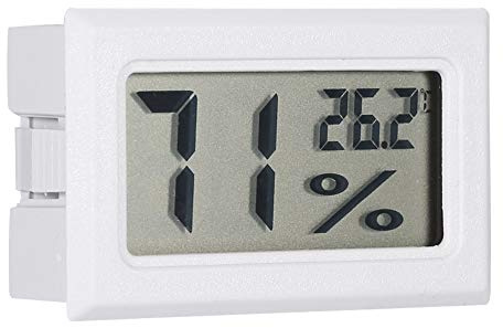 Digitaler Hygrometer Thermometer mit Großem LCD-Bildschirm, ß, 48x28,6x15,2mm, Temperatur und Luftfeuchtigkeitsmesser für Gewächshaus, Auto, Zuhause, Büro