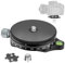 koolehaoda Camera Panoramic Panning Base with Arca Swiss Style Plate, Aluminum Alloy Black Panorama Tripod Head with Bubble Level for Tripod Monopod DSLR Cameras, Load Capacity 22 LBS