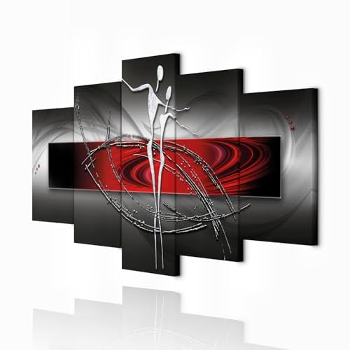 decomonkey Bilder Abstrakt 225x112.5 cm 5 Teilig Wandbild Groß Leinwandbild XXL Deko Wohnzimmer Schlafzimmer Büro Wanddeko Leinwand Pictures For Wall Poster Wall Painting Abstrakt 225x112.5 cme Modern
