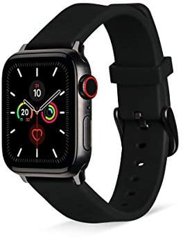 Artwizz WatchBand Silicone Armband kompatibel mit Apple Watch 10 [42mm] 9 8 7 [41mm] SE 6 5 4 [40mm] 3 2 1 [38mm] - Silikon Armband mit Adapter - Black