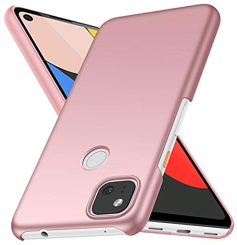 BRAND SET Coque pour Google Pixel 4a 5G Fine Matte PC Case, Coque Dure Anti-Empreintes Digitales Ultra-Mince Étui pour Google Pixel 4a 5G-Or Rose