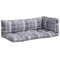 vidaXL Palettenkissen 3-TLG., Palettenauflage für Europaletten, Palettenpolster Palettensofa Outdoor Indoor, Sitzkissen Rückenkissen Seitenkissen, Grau Karomuster Stoff