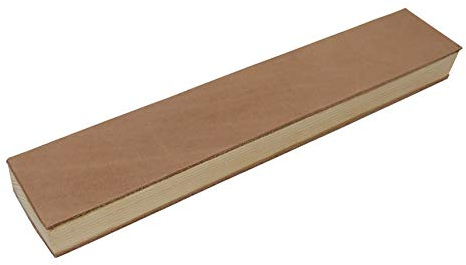 Stabiler Lederriemen Streichriemen Abziehleder auf Holzschleifklotz für die traditionelle Rasur für Rasiermesser 30 x 5,5 x 2,5