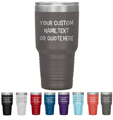 Vaso al vacío personalizado de 30 onzas con nombres, vaso personalizado con citas y textos para hombres y mujeres, vaso de oficina personalizado para bebidas, vaso único personalizado para adultos con