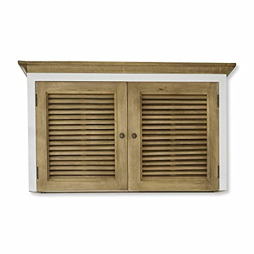 Loberon Schrankaufsatz Comtois, im Französischen Landhausstil, Echte Handarbeit, Zweifarbiges Design, Zusätzlicher Stauraum, Aufbewahrung, Mangoholz, braun