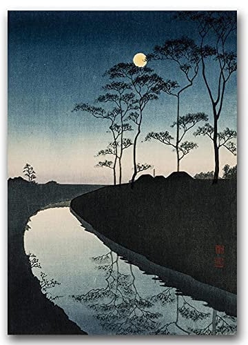 Vintage Posteria Poster 30x40 cm Anschlag Wandbilder Schlafzimmer Deko Ohne Rahmen WandKunst Posters Moderne Zimmer Bild Bilder Vintage Wand Kunst - Sonnenuntergang von Koho Shoda